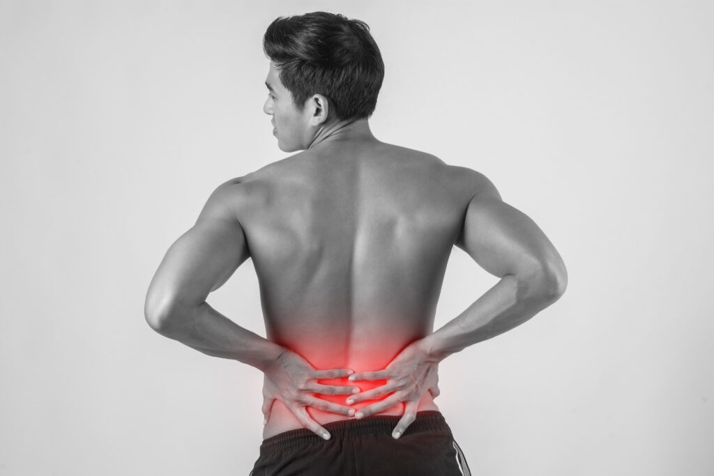 Patient with low back pain from lumbar stenosis